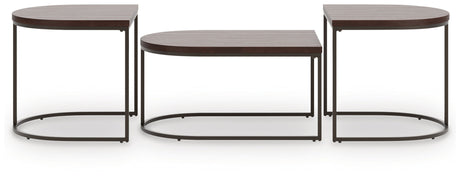 Vanmore - Dark Brown - Occasional Table Set (Set of 3)