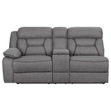 Higgins - Upholstered LAF Power Loveseat - Gray