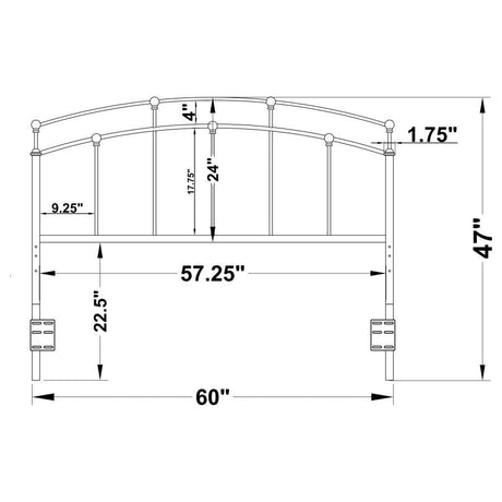Bryant - Metal Queen / Full Open Frame Headboard - Black