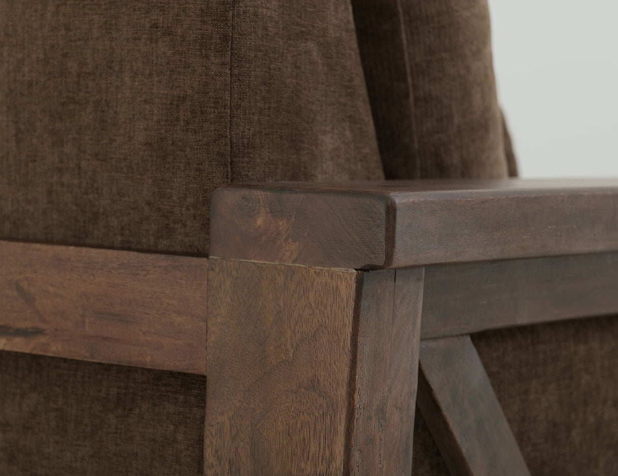 Walnut - Upholstered Loveseat - Deep Forest Brown
