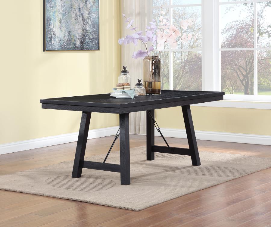 Newport - Rectangular Trestle Dining Table - Black