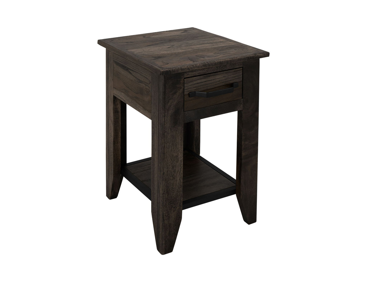 Dark Teak - Chairside Table - Oil Black