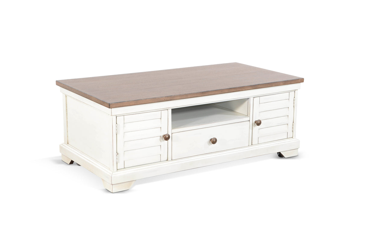 Coffee Table - White / Light Brown
