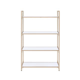 Ottey - Bookshelf - White High Gloss & Gold