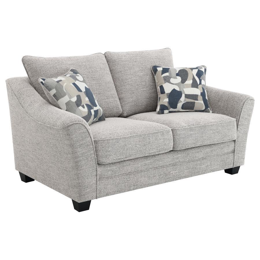 Tomkins - Boucle Upholstered Loveseat - Light Gray