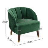 Elegant Upholstered Barrel Accent Chair With Wooden Legs