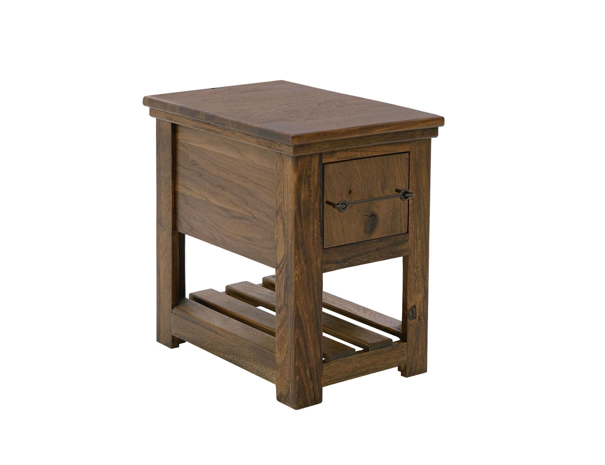 Walnut - 1 Drawer Chairside Table