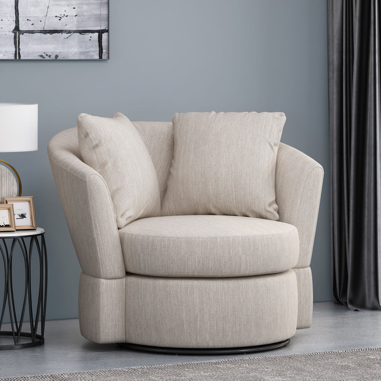 Swivel Club Chair With Circular Design