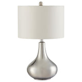 Junko - Drum Shade Table Lamp - Chrome And White