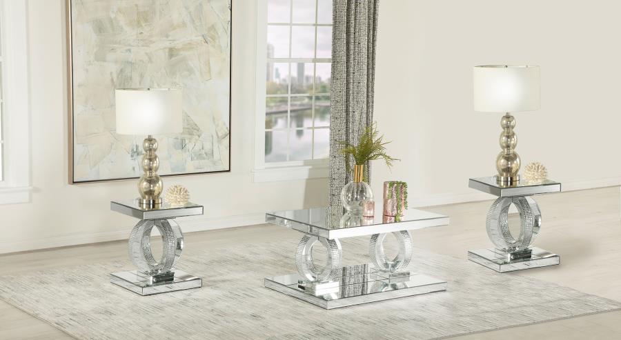 Breena - Mirrored Coffee Table Set