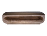 White Balam - Wooden Bench With Fabric Cushioned Seat - Ivory White