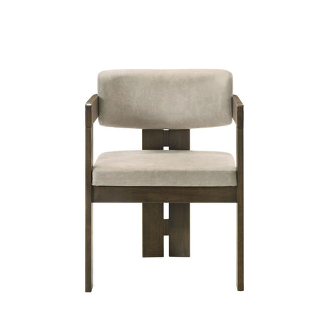 Destin - Side Chair - Light Gray Fabric & Walnut Finish