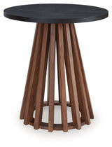 Kallari - Warm Brown / Black - Round End Table