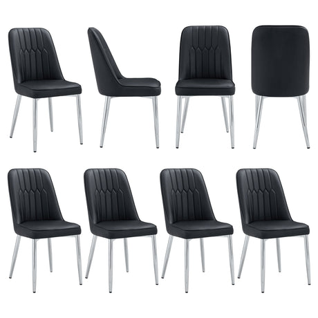 Modern Dining Chairs With Sleek Backrest And Metal Legs