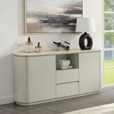 Ingram - Server - Ceramic Top & Light Gray Finish