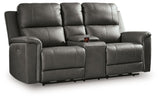 Bleckley - Anchor - Power Reclining Loveseat With Console / Adjustable Headrest