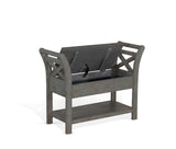 Ranch House - Accent Bench With Storage - Dark Gray / Blue
