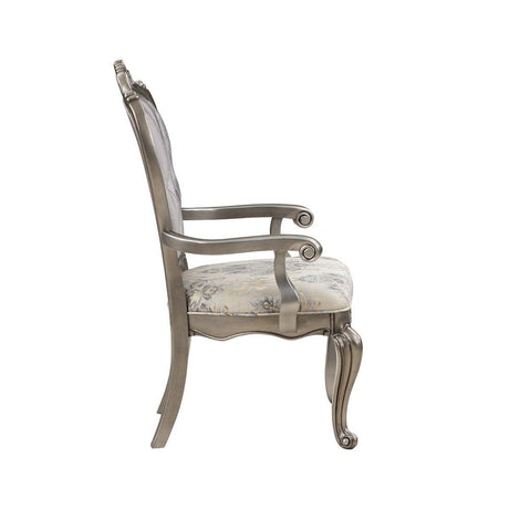 Ariadne - Arm Chair (Set of 2) - Velvet & Antique Platinum