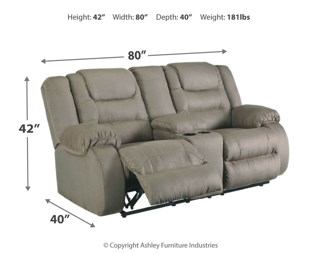 Mccade - Cobblestone - Dbl Rec Loveseat W/Console