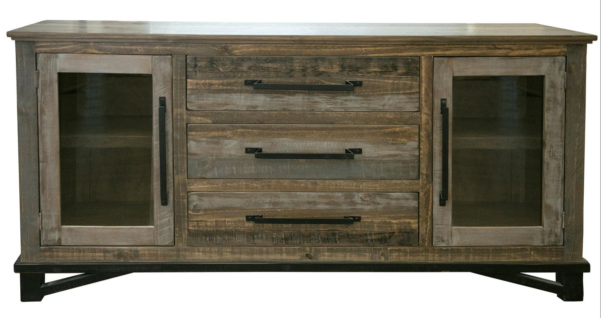 Loft Brown - Buffet With 3 Drawer / 2 Doors - Two Tone Gray / Brown