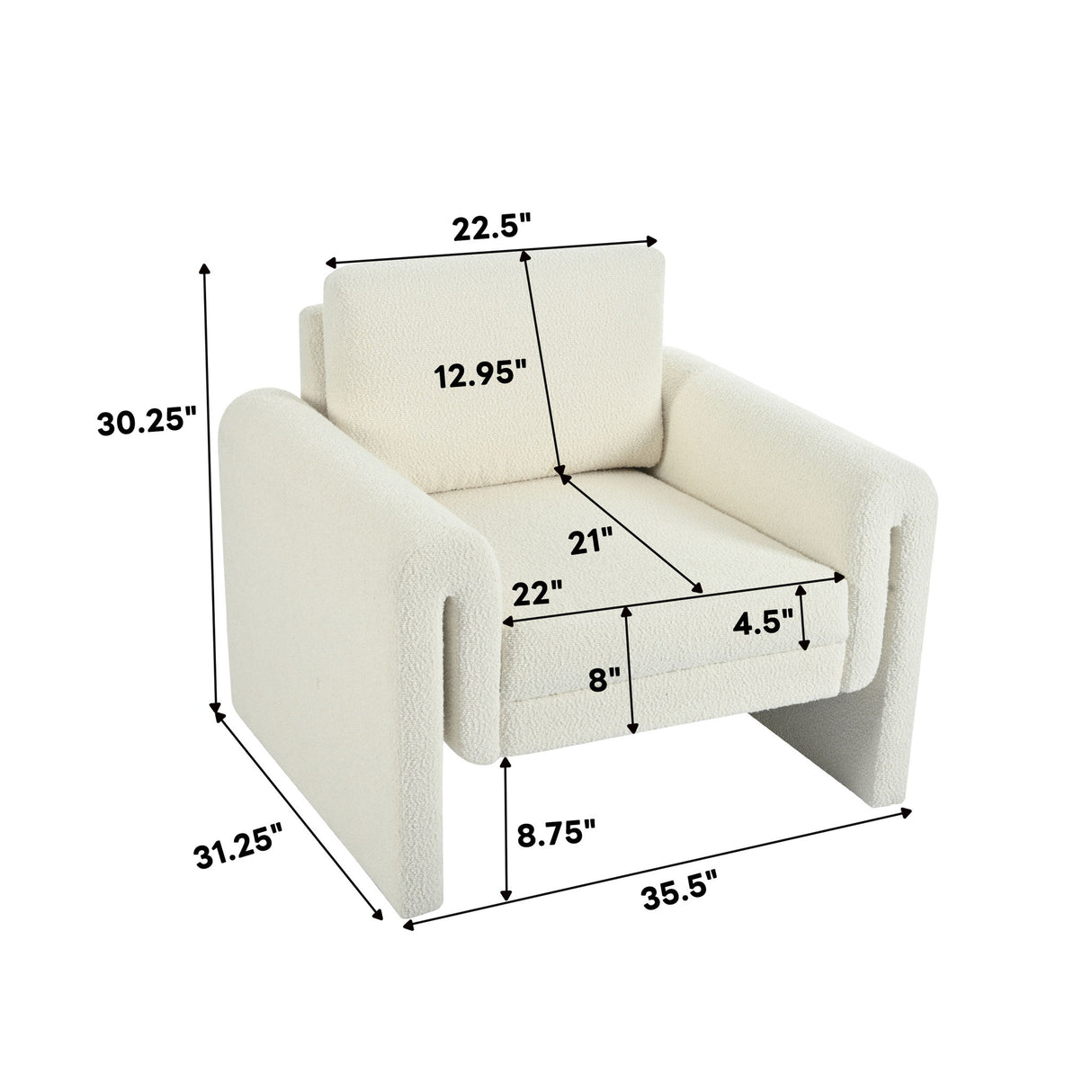 Modern Upholstered Accent Chair, Sturdy Support & Luxurious Comfort