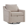 Linen Fabric 360° Swivel Accent Chair With Upholstered Back Pillow And Rivet Armrest