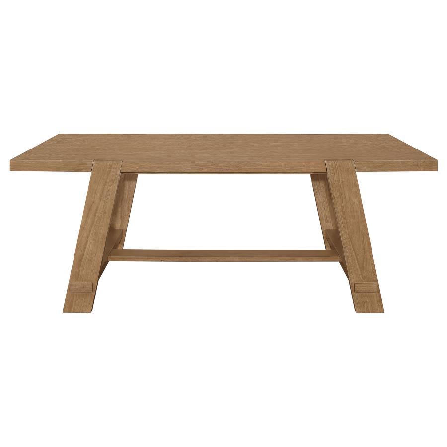 Sharon - Rectangular Trestle Base Dining Table - Blue And Brown