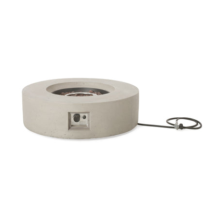 Modern Lightweight Concrete Outdoor Circular Fire Pit 50,000 Btu