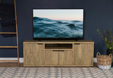 Tabby 4-Door Engineered Wood TV Stand in Mango – Farmhouse Style, Ample Storage, Center Shelf for Media Components, Gaming, and Electronics