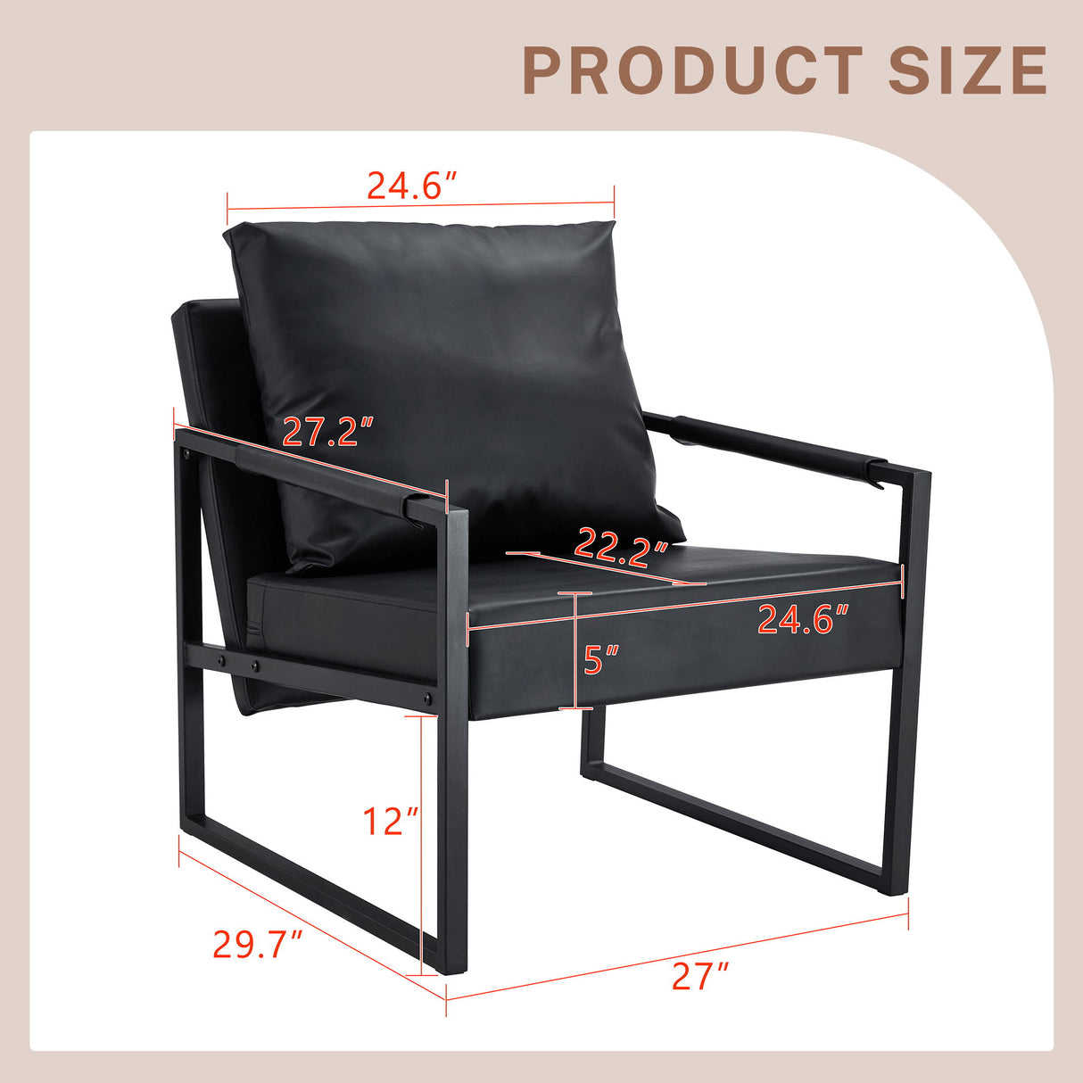 Classic Leather And Metal Frame Sofa, Ergonomically Designed, A Perfect Blend Of Modern And Industrial Styles
