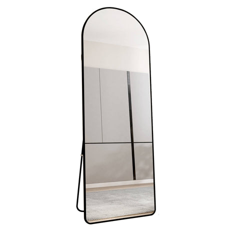 Modern Aluminum Alloy Metal Frame Arched Floor Mirror