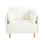 Modern Upholstered Accent Chair With Soft Cushions, Sleek Armrest Design
