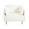 Modern Upholstered Accent Chair With Soft Cushions, Sleek Armrest Design