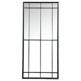 Annetta - Rectangular Window Pane Wall Mirror - Black