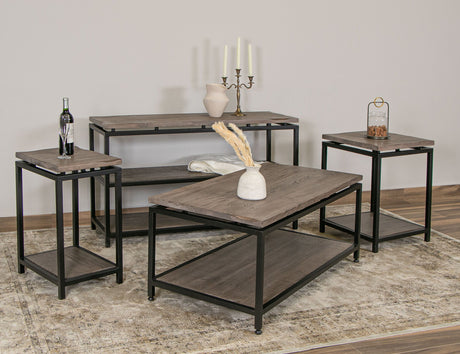 Blacksmith - End Table - Truffle Brown / Oil Black