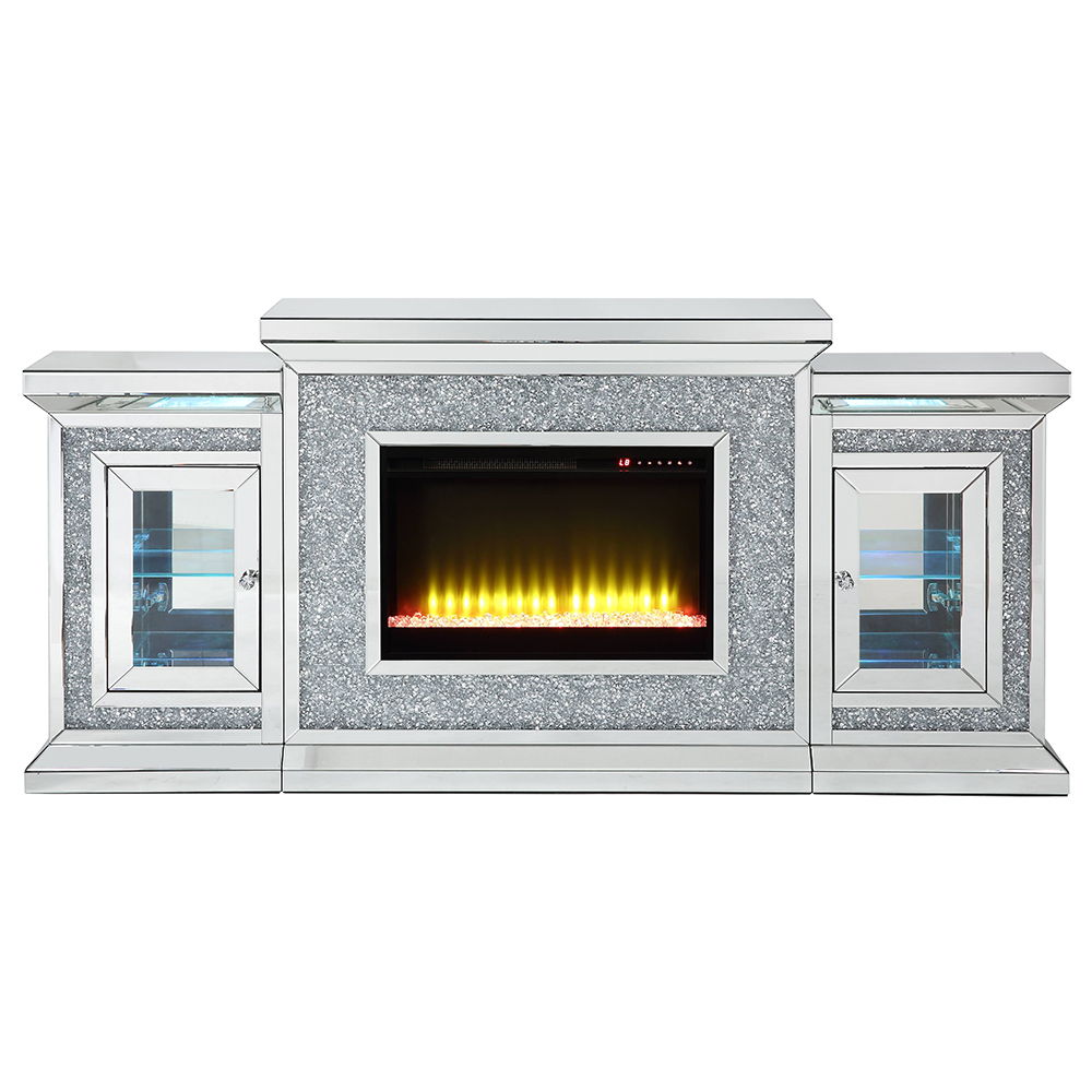 Noralie - Fireplace - Mirrored & Faux Diamonds - 39"