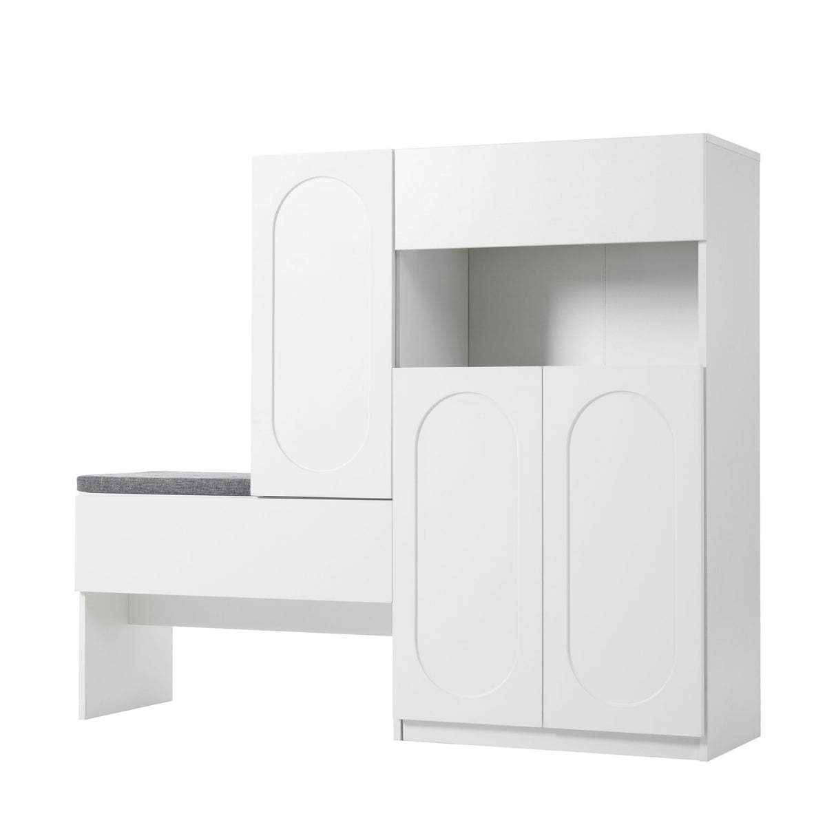 Elegant 2 In 1 Shoe Cabinets With Soft Cushion Versatile Shoe Rack Organizer With Adjustable Shelves