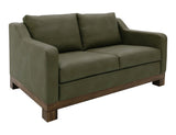 Natural Teca - Loveseat - Olive Green