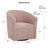 Lainey Henna - Swivel Barrel Chair Polyester Fabric - Red