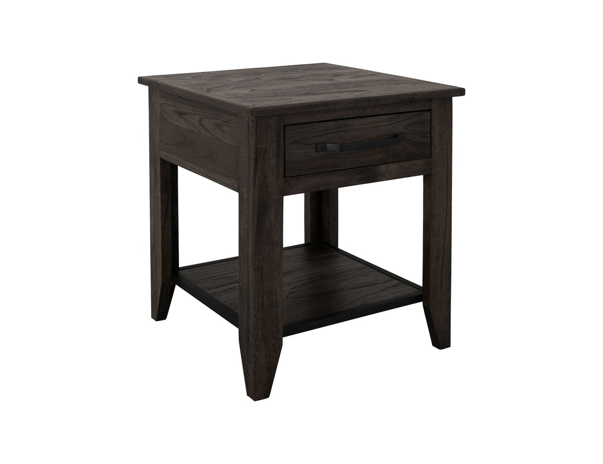 Dark Teak - End Table - Oil Black