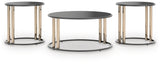 Hannerly - Black / Gold Finish - Occasional Table Set (Set of 3)