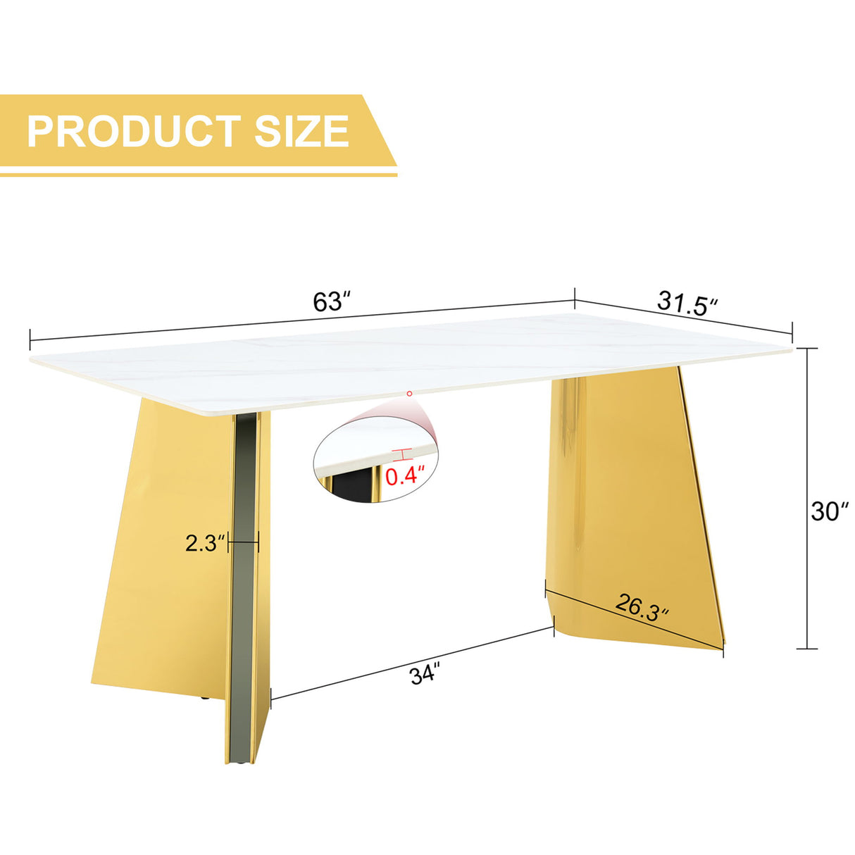 Luxurious Dining Table With Stainless Steel Butterfly Legs, Scratch & Heat Resistant