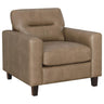 Scotland - Faux Leather Upholstered Track Arm Chair