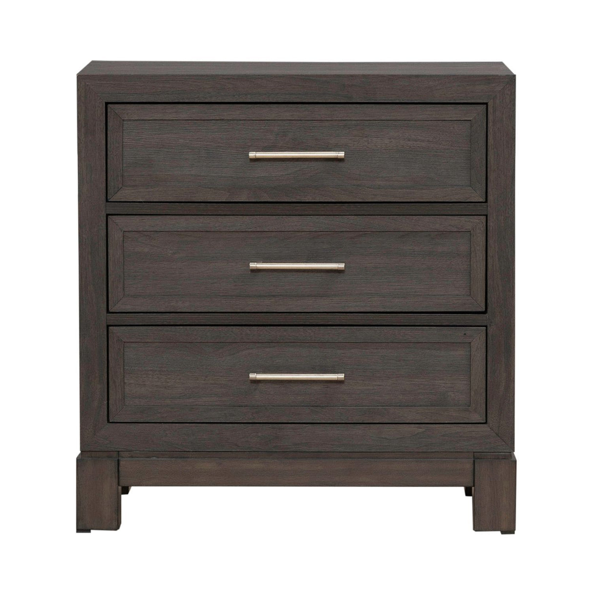 Modern Edge - Nightstand With Charging Station - Brown