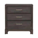 Modern Edge - Nightstand With Charging Station - Brown