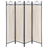 Dove - 4-Panel Folding Screen - Beige And Black