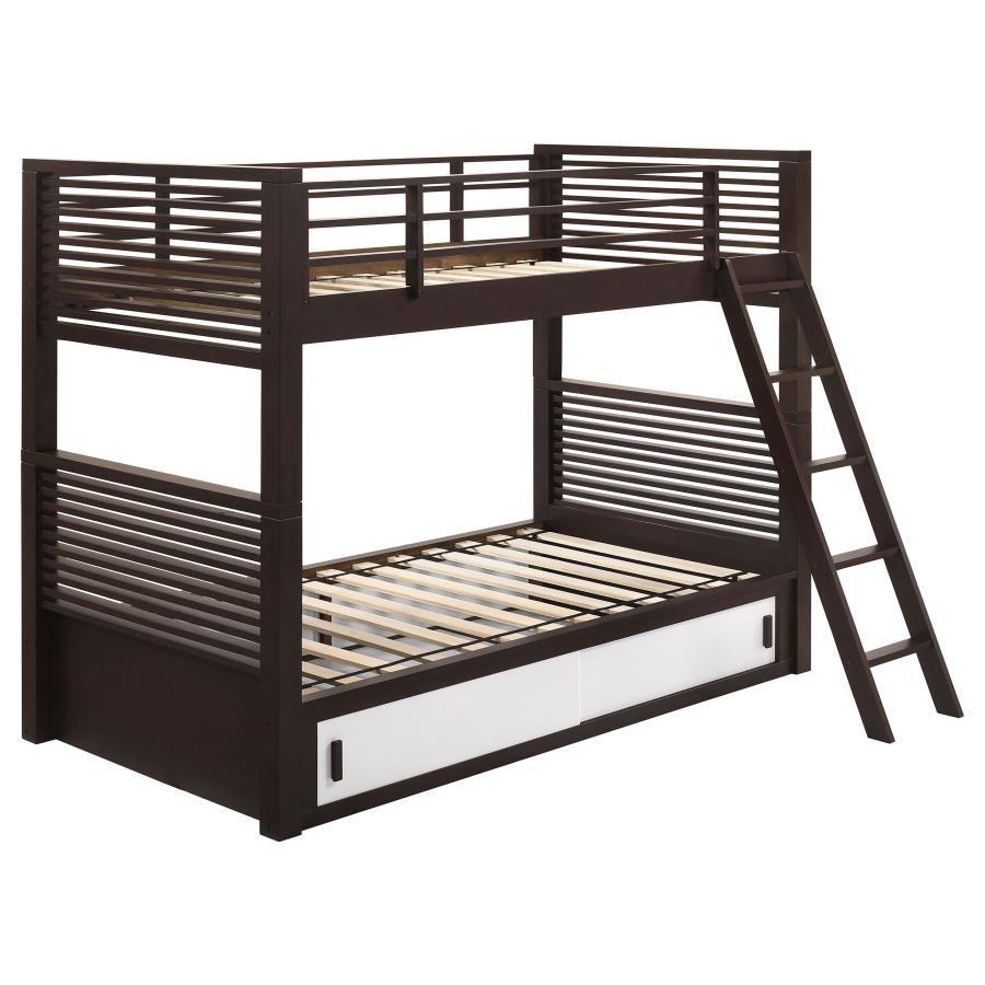 Oliver - Twin Over Twin Bunk Bed - Java