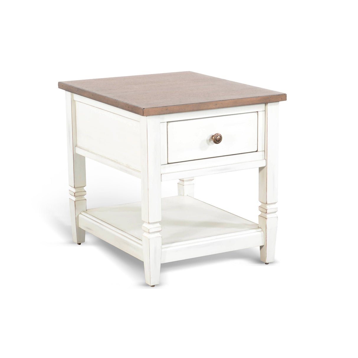 End Table - White / Light Brown