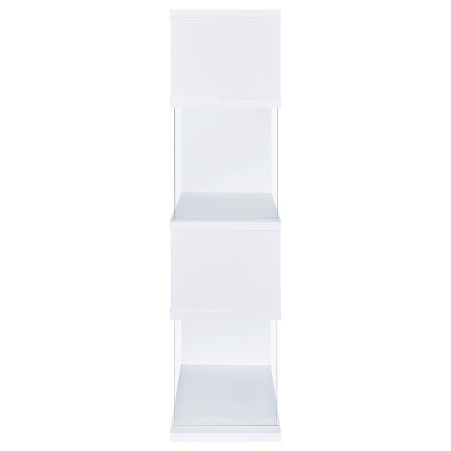 Emelle - 4-Shelf Glass Panel Bookshelf