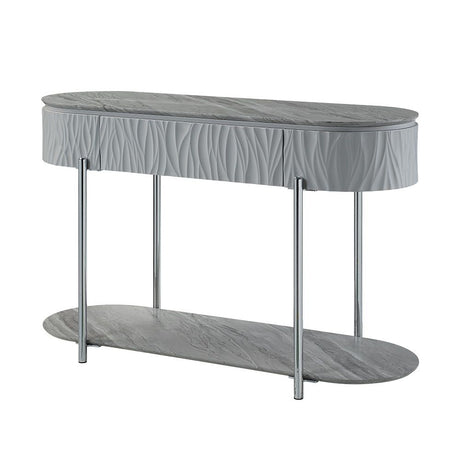 Yukino - Sofa Table - Gray High & Chrome